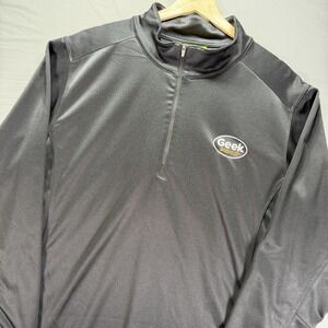 Best Buy Geek Squad 1/4 Zip Pullover Mens XL Black Shirt Employee Uniform